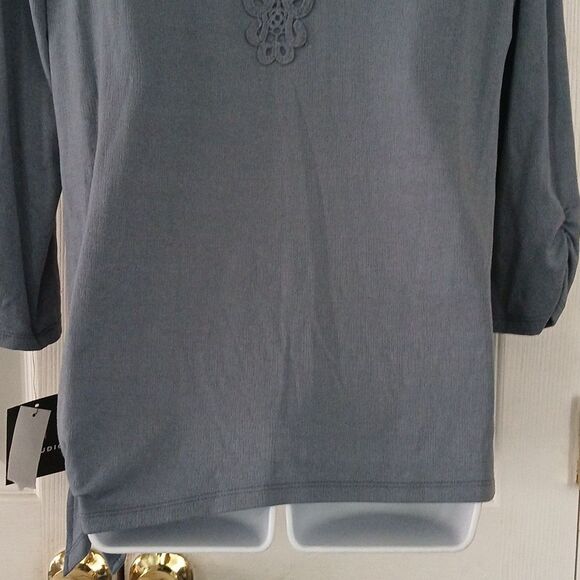 I.N. Studio slate blue casual blouse Sz L NWT - Picture 6 of 8